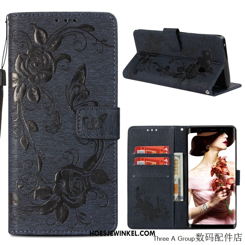 Samsung Galaxy Note 9 Hoesje Mobiele Telefoon Clamshell Bescherming, Samsung Galaxy Note 9 Hoesje Leren Etui Hoes