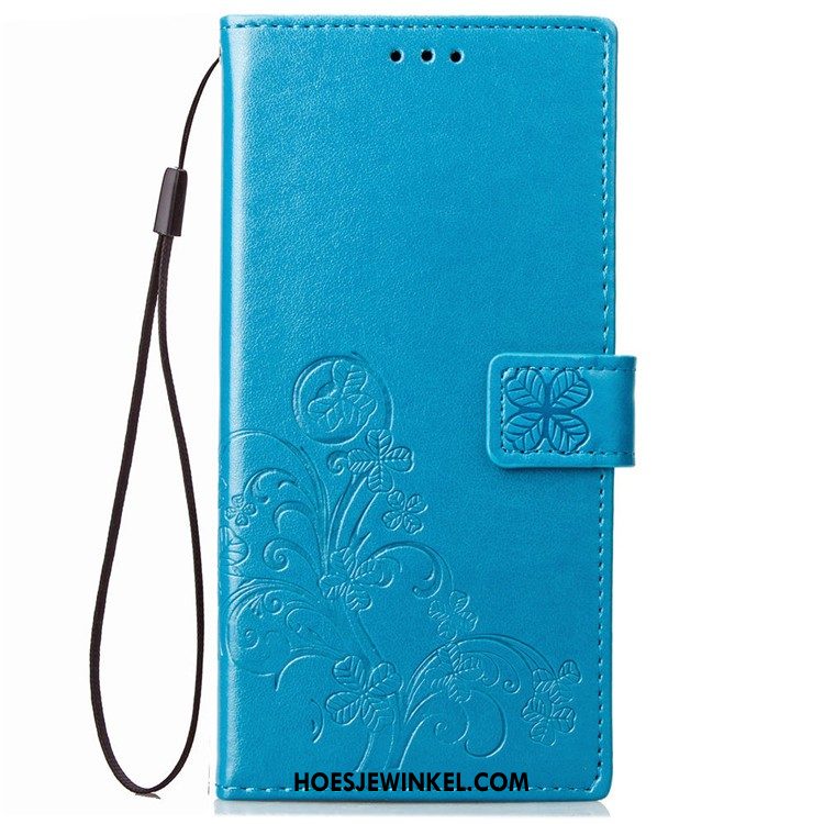 Samsung Galaxy Note 9 Hoesje Rood Ondersteuning Leren Etui, Samsung Galaxy Note 9 Hoesje Ster Mobiele Telefoon