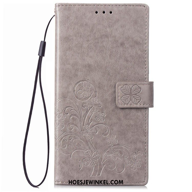 Samsung Galaxy Note 9 Hoesje Rood Ondersteuning Leren Etui, Samsung Galaxy Note 9 Hoesje Ster Mobiele Telefoon