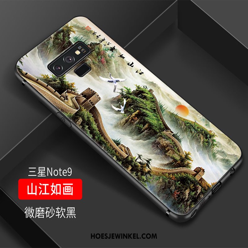 Samsung Galaxy Note 9 Hoesje Siliconen Vintage Hoes, Samsung Galaxy Note 9 Hoesje Chinese Stijl Anti-fall