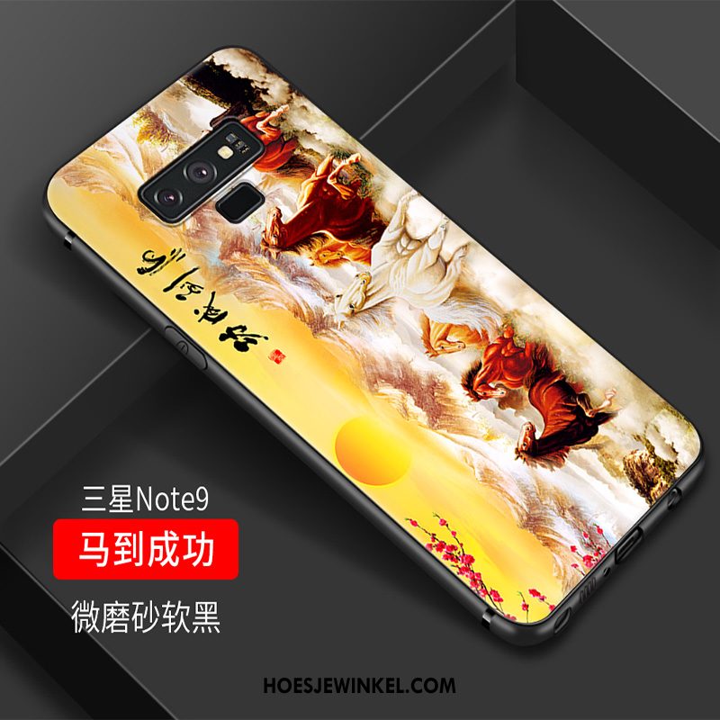 Samsung Galaxy Note 9 Hoesje Siliconen Vintage Hoes, Samsung Galaxy Note 9 Hoesje Chinese Stijl Anti-fall