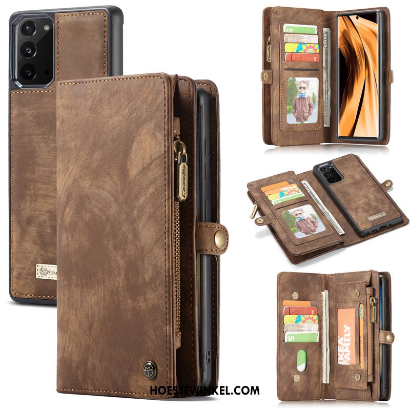 Samsung Galaxy Note20 Hoesje Folio Tas Ster, Samsung Galaxy Note20 Hoesje Mobiele Telefoon Leren Etui