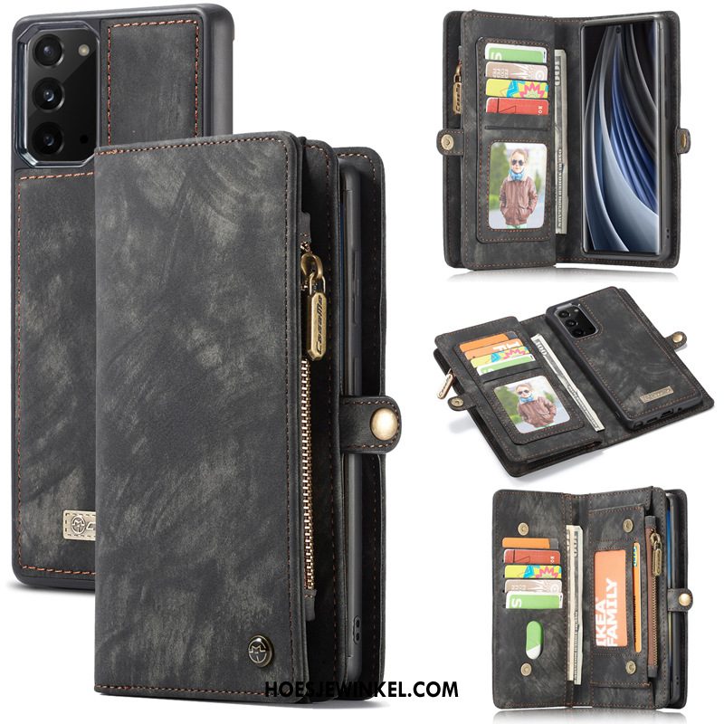 Samsung Galaxy Note20 Hoesje Folio Tas Ster, Samsung Galaxy Note20 Hoesje Mobiele Telefoon Leren Etui