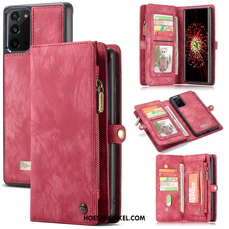 Samsung Galaxy Note20 Hoesje Folio Tas Ster, Samsung Galaxy Note20 Hoesje Mobiele Telefoon Leren Etui