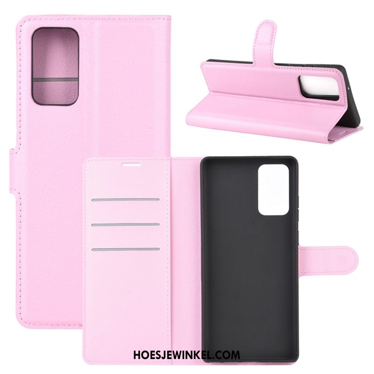 Samsung Galaxy Note20 Hoesje Leren Etui Mobiele Telefoon Clamshell, Samsung Galaxy Note20 Hoesje Purper Ster