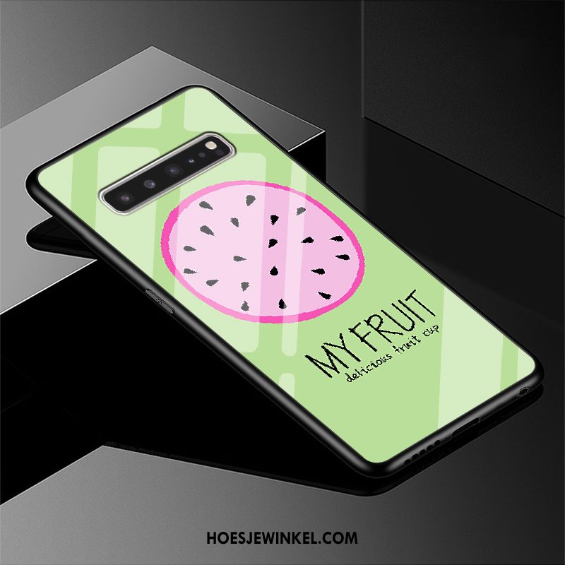 Samsung Galaxy S10 5g Hoesje Glas Groen Mooie, Samsung Galaxy S10 5g Hoesje Eenvoudige Bescherming