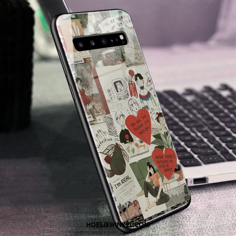 Samsung Galaxy S10 5g Hoesje Groen Glas Mobiele Telefoon, Samsung Galaxy S10 5g Hoesje All Inclusive Ster