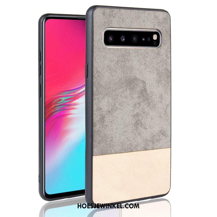 Samsung Galaxy S10 5g Hoesje Hoes Gemengde Kleuren Zwart, Samsung Galaxy S10 5g Hoesje Denim Mobiele Telefoon