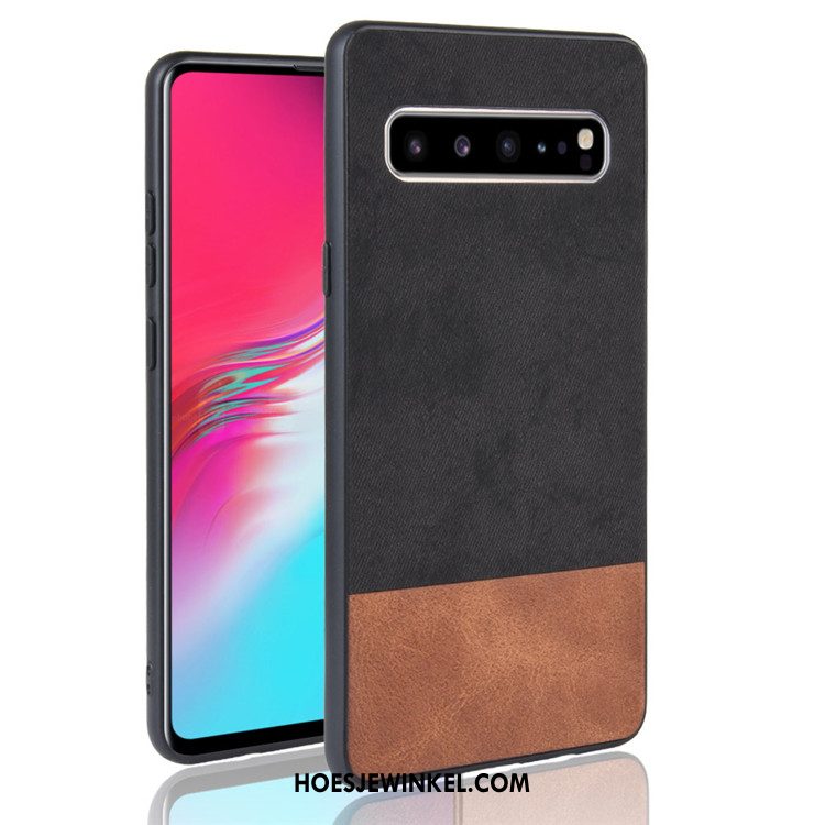 Samsung Galaxy S10 5g Hoesje Hoes Gemengde Kleuren Zwart, Samsung Galaxy S10 5g Hoesje Denim Mobiele Telefoon