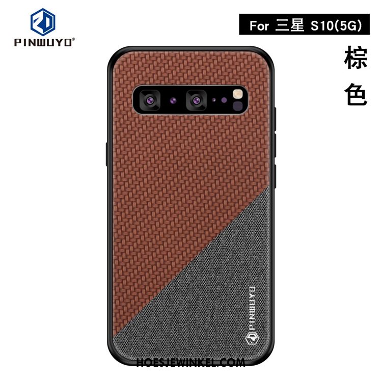 Samsung Galaxy S10 5g Hoesje Hoes Ster Mobiele Telefoon, Samsung Galaxy S10 5g Hoesje Doek Anti-fall Braun