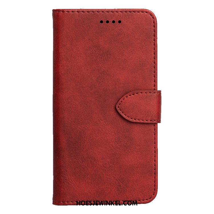 Samsung Galaxy S10 5g Hoesje Mini Patroon Leren Etui, Samsung Galaxy S10 5g Hoesje Effen Kleur Mobiele Telefoon Braun