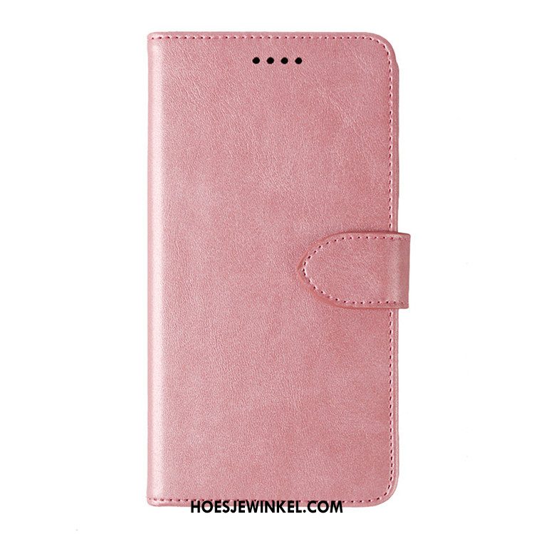 Samsung Galaxy S10 5g Hoesje Mini Patroon Leren Etui, Samsung Galaxy S10 5g Hoesje Effen Kleur Mobiele Telefoon Braun