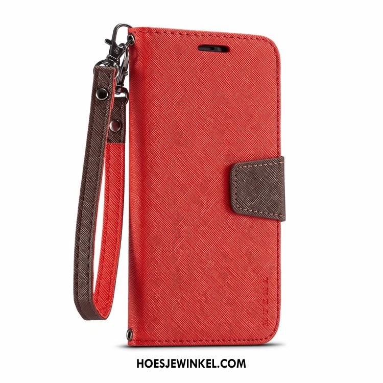 Samsung Galaxy S10 5g Hoesje Mobiele Telefoon Rood Clamshell, Samsung Galaxy S10 5g Hoesje Ster Leren Etui