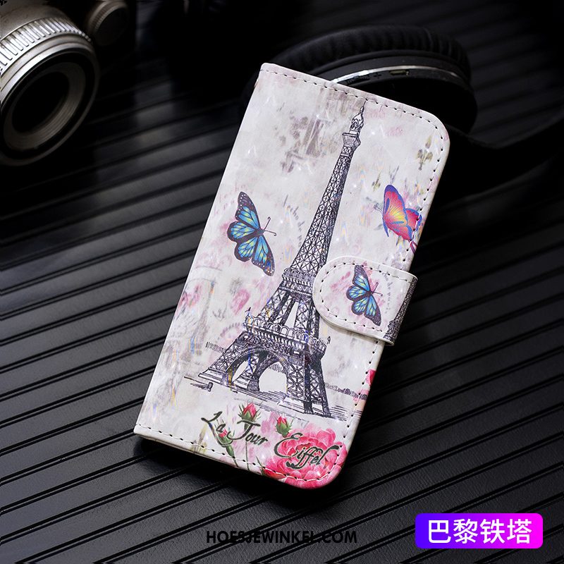 Samsung Galaxy S10 5g Hoesje Wit Geschilderd Spotprent, Samsung Galaxy S10 5g Hoesje Leren Etui Hoes