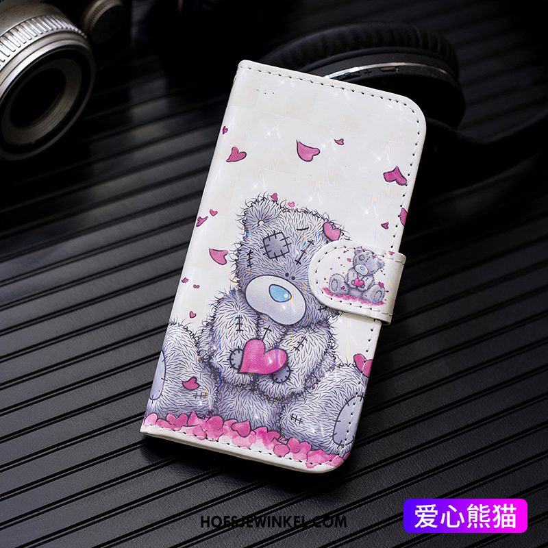 Samsung Galaxy S10 5g Hoesje Wit Geschilderd Spotprent, Samsung Galaxy S10 5g Hoesje Leren Etui Hoes