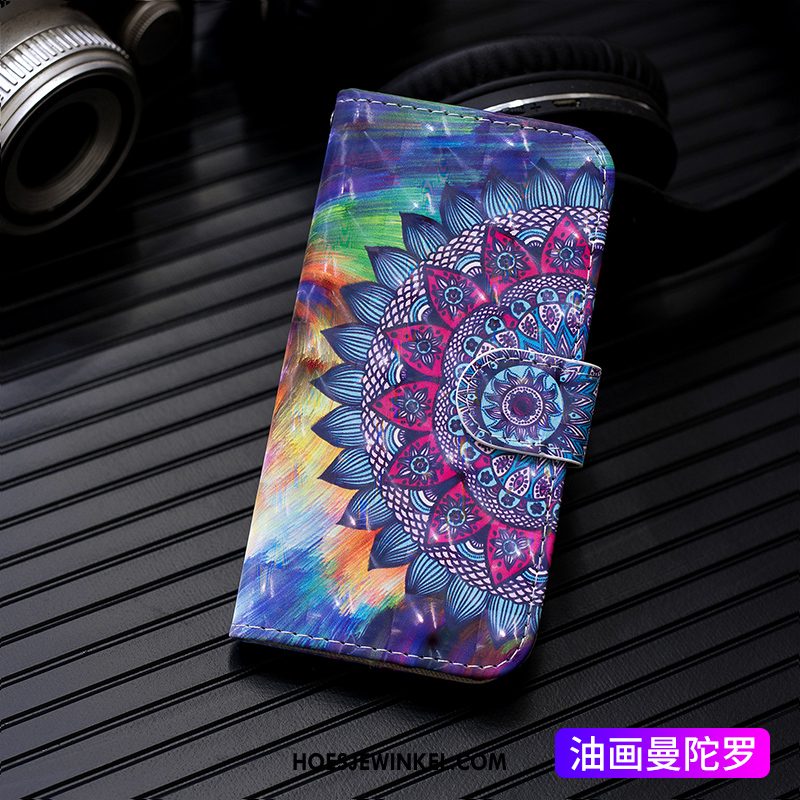 Samsung Galaxy S10 5g Hoesje Wit Geschilderd Spotprent, Samsung Galaxy S10 5g Hoesje Leren Etui Hoes