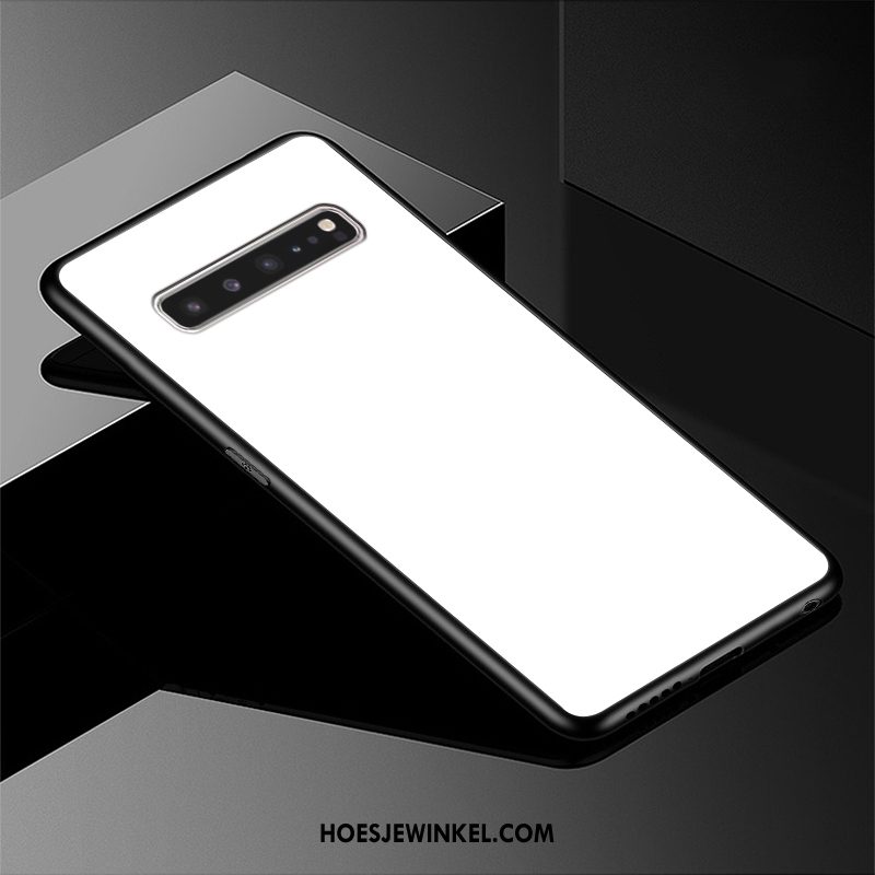 Samsung Galaxy S10 5g Hoesje Zwart Effen Kleur Mobiele Telefoon, Samsung Galaxy S10 5g Hoesje Glas Luxe