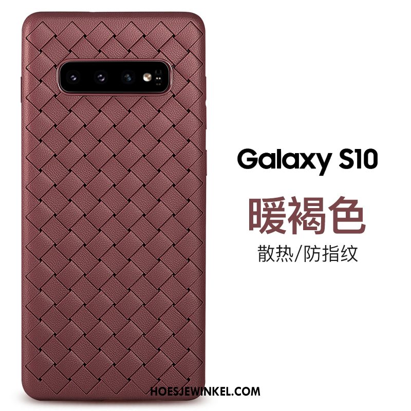 Samsung Galaxy S10 Hoesje Ademend Anti-fall Purper, Samsung Galaxy S10 Hoesje Hoes Zacht