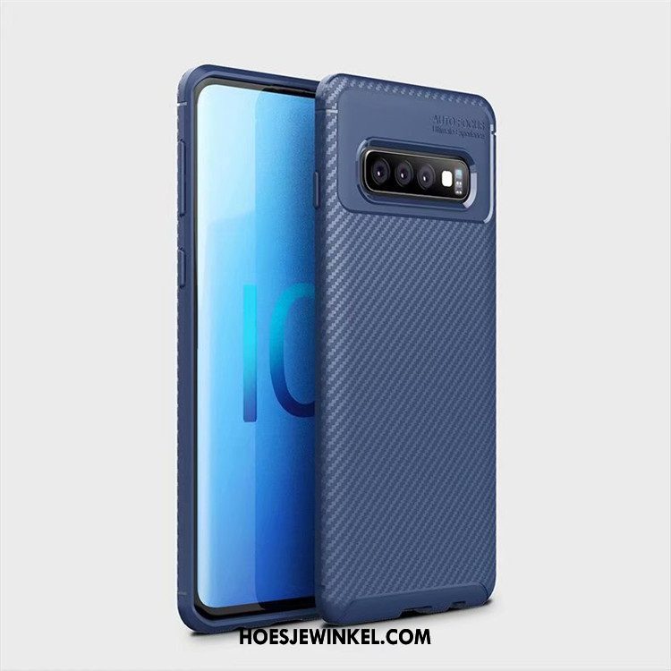 Samsung Galaxy S10 Hoesje Blauw Schrobben Hoes, Samsung Galaxy S10 Hoesje Patroon Mobiele Telefoon