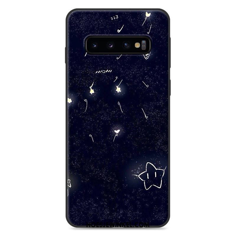 Samsung Galaxy S10 Hoesje Blauw Siliconen Mooie, Samsung Galaxy S10 Hoesje Hoes Zacht