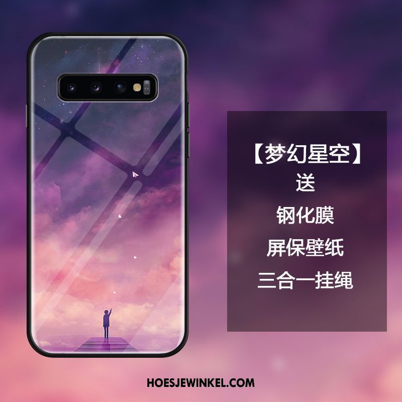 Samsung Galaxy S10 Hoesje Gehard Glas Bescherming Trend, Samsung Galaxy S10 Hoesje Net Red Ster