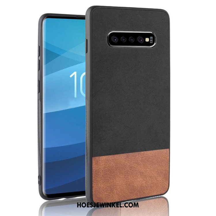 Samsung Galaxy S10+ Hoesje Gemengde Kleuren Bescherming Ster, Samsung Galaxy S10+ Hoesje Grijs Leer