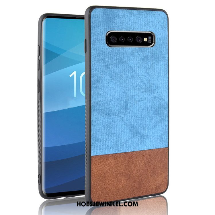 Samsung Galaxy S10+ Hoesje Gemengde Kleuren Bescherming Ster, Samsung Galaxy S10+ Hoesje Grijs Leer