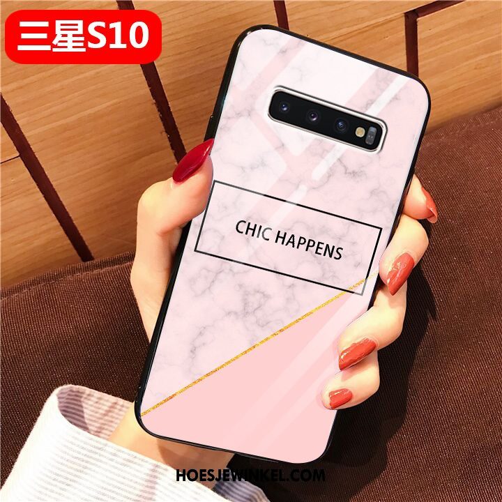 Samsung Galaxy S10 Hoesje Hard Anti-fall Ster, Samsung Galaxy S10 Hoesje Wit Net Red