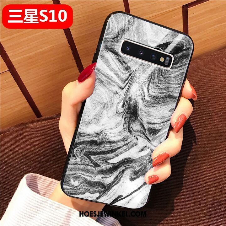 Samsung Galaxy S10 Hoesje Hard Anti-fall Ster, Samsung Galaxy S10 Hoesje Wit Net Red