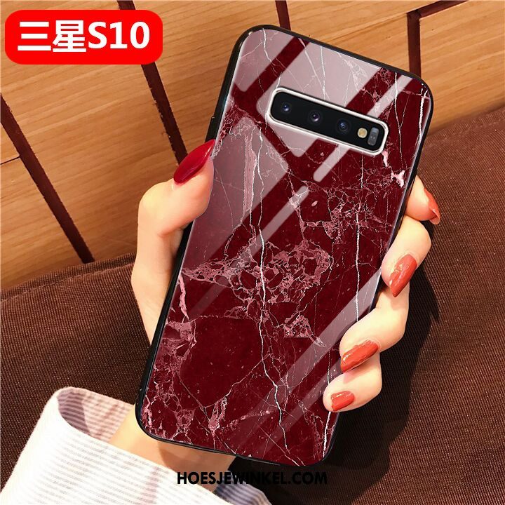 Samsung Galaxy S10 Hoesje Hard Anti-fall Ster, Samsung Galaxy S10 Hoesje Wit Net Red