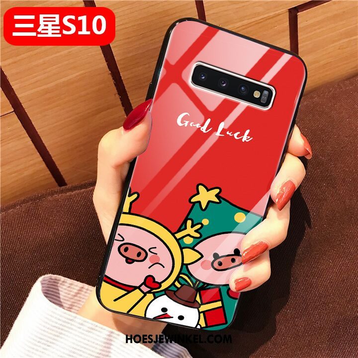 Samsung Galaxy S10 Hoesje Hard Spotprent Rood, Samsung Galaxy S10 Hoesje Ster Mooie