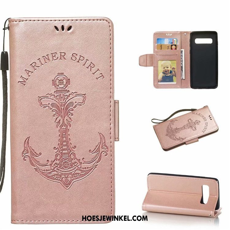 Samsung Galaxy S10+ Hoesje Hoes Bescherming Anti-fall, Samsung Galaxy S10+ Hoesje Leren Etui Meermin