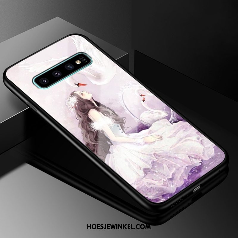 Samsung Galaxy S10+ Hoesje Hoes Blauw Glas, Samsung Galaxy S10+ Hoesje All Inclusive Mobiele Telefoon