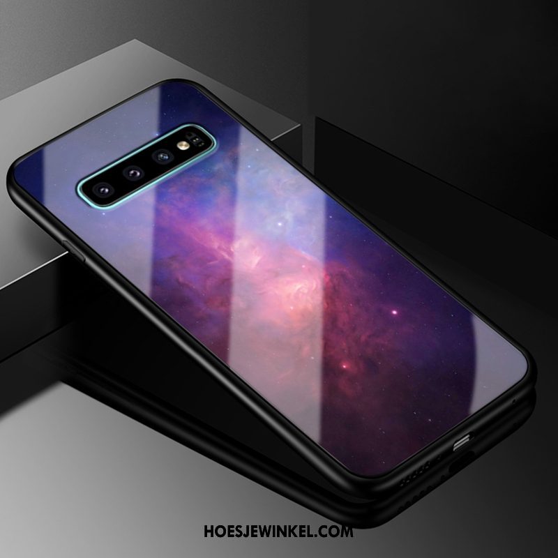 Samsung Galaxy S10+ Hoesje Hoes Blauw Glas, Samsung Galaxy S10+ Hoesje All Inclusive Mobiele Telefoon