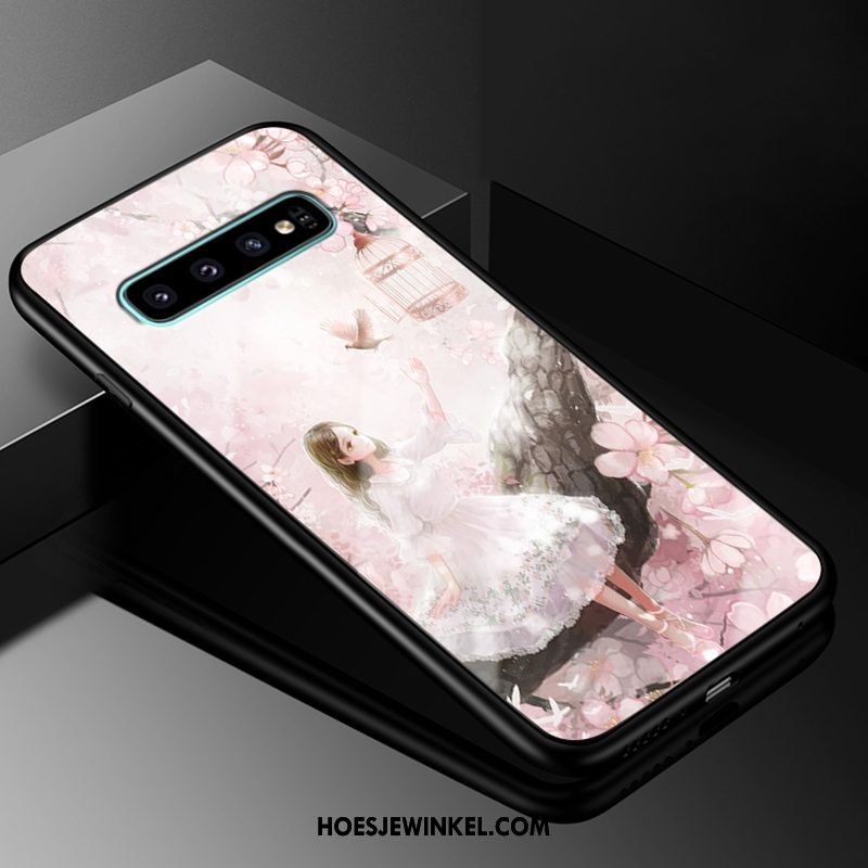 Samsung Galaxy S10+ Hoesje Hoes Blauw Glas, Samsung Galaxy S10+ Hoesje All Inclusive Mobiele Telefoon