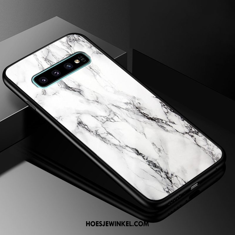 Samsung Galaxy S10+ Hoesje Hoes Blauw Glas, Samsung Galaxy S10+ Hoesje All Inclusive Mobiele Telefoon