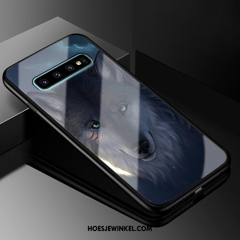 Samsung Galaxy S10+ Hoesje Hoes Blauw Glas, Samsung Galaxy S10+ Hoesje All Inclusive Mobiele Telefoon