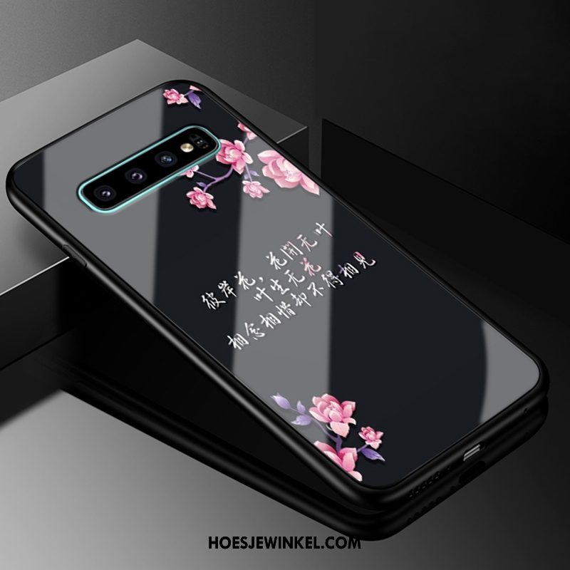 Samsung Galaxy S10+ Hoesje Hoes Blauw Glas, Samsung Galaxy S10+ Hoesje All Inclusive Mobiele Telefoon