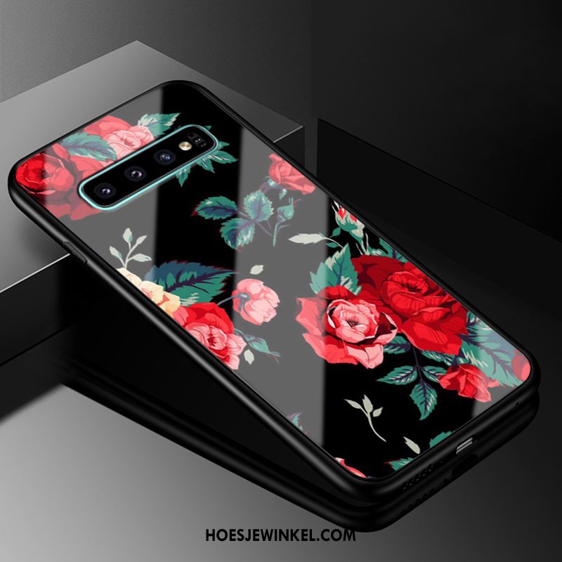 Samsung Galaxy S10 Hoesje Hoes Glas Bescherming, Samsung Galaxy S10 Hoesje Purper Anti-fall