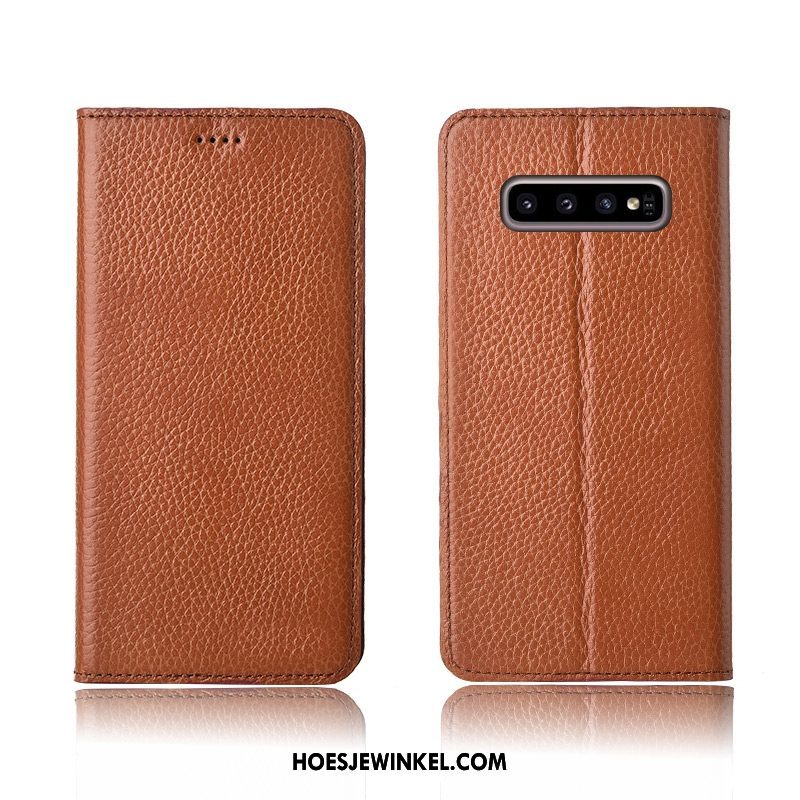 Samsung Galaxy S10+ Hoesje Leren Etui Folio All Inclusive, Samsung Galaxy S10+ Hoesje Zacht Bescherming