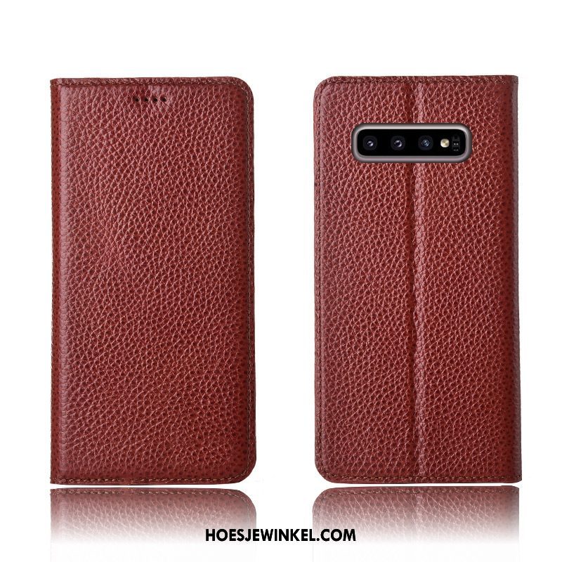 Samsung Galaxy S10+ Hoesje Leren Etui Folio All Inclusive, Samsung Galaxy S10+ Hoesje Zacht Bescherming