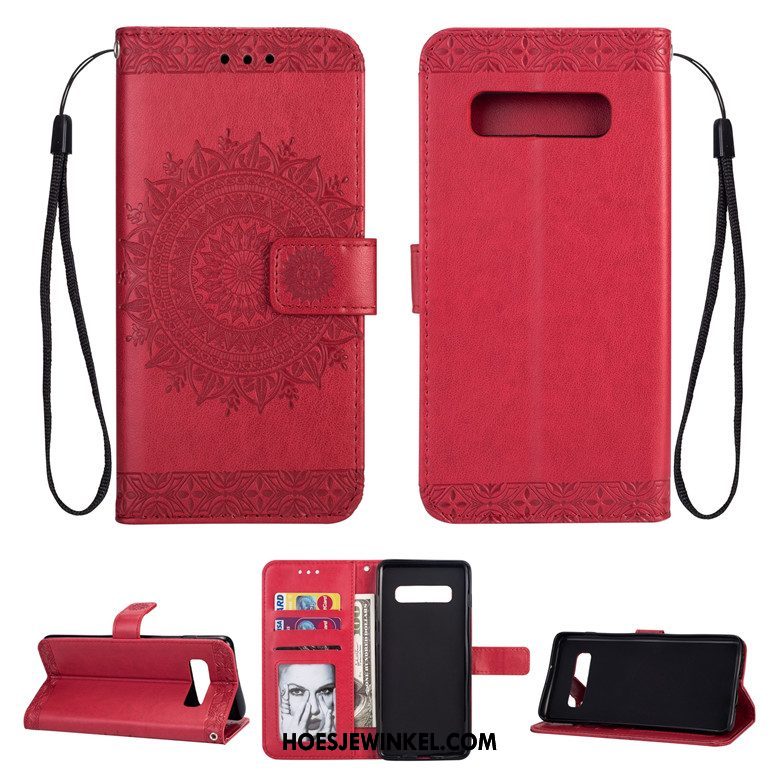 Samsung Galaxy S10+ Hoesje Leren Etui Mobiele Telefoon Clamshell, Samsung Galaxy S10+ Hoesje Zacht Anti-fall