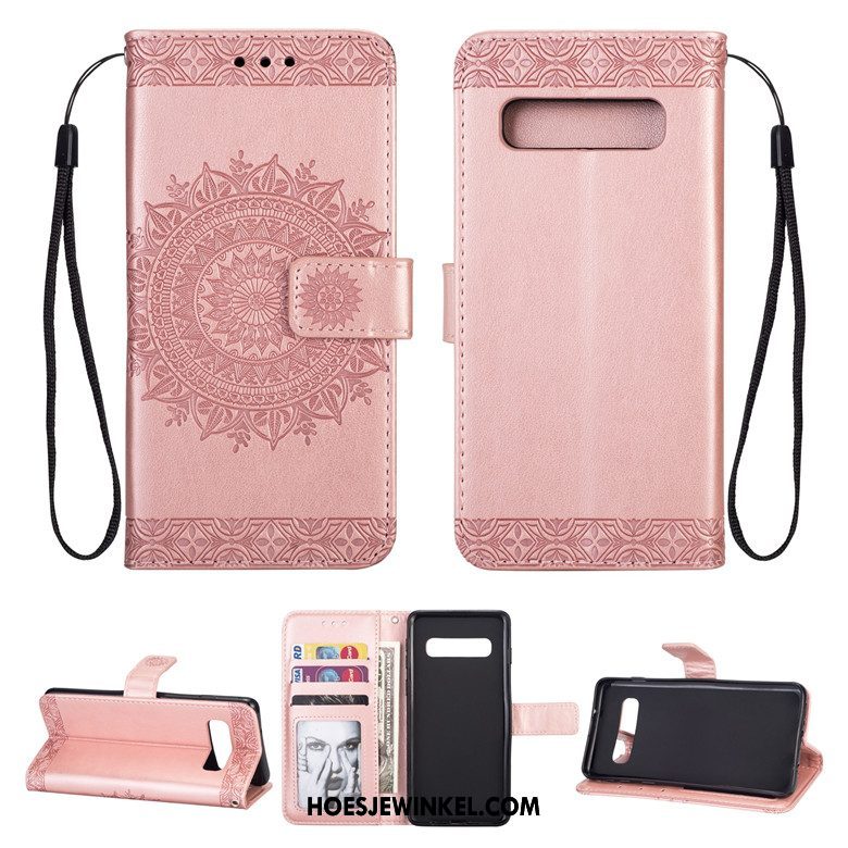 Samsung Galaxy S10+ Hoesje Leren Etui Mobiele Telefoon Clamshell, Samsung Galaxy S10+ Hoesje Zacht Anti-fall