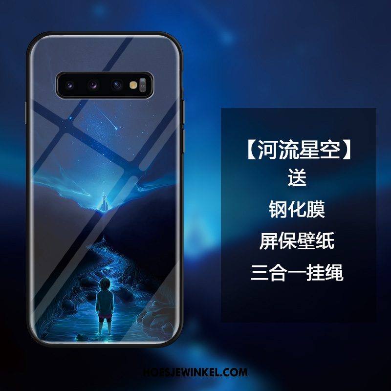 Samsung Galaxy S10 Hoesje Luxe Gehard Glas Hoes, Samsung Galaxy S10 Hoesje Scheppend Persoonlijk