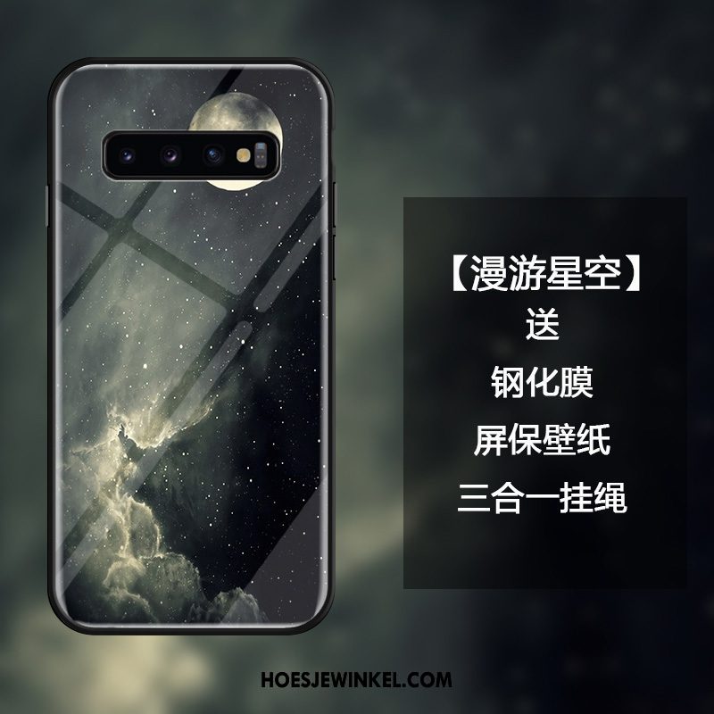 Samsung Galaxy S10 Hoesje Luxe Gehard Glas Hoes, Samsung Galaxy S10 Hoesje Scheppend Persoonlijk