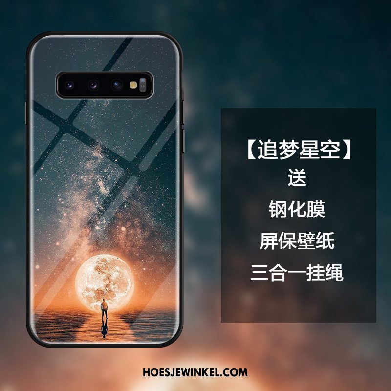 Samsung Galaxy S10 Hoesje Luxe Gehard Glas Hoes, Samsung Galaxy S10 Hoesje Scheppend Persoonlijk