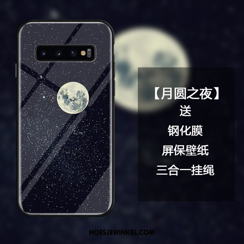 Samsung Galaxy S10 Hoesje Luxe Gehard Glas Hoes, Samsung Galaxy S10 Hoesje Scheppend Persoonlijk