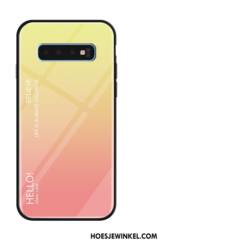 Samsung Galaxy S10 Hoesje Mobiele Telefoon Anti-fall Siliconen, Samsung Galaxy S10 Hoesje Ster Geel