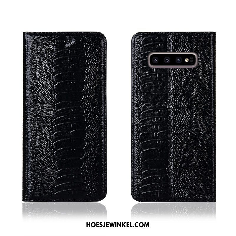 Samsung Galaxy S10+ Hoesje Mobiele Telefoon Leren Etui Clamshell, Samsung Galaxy S10+ Hoesje Nieuw All Inclusive Braun