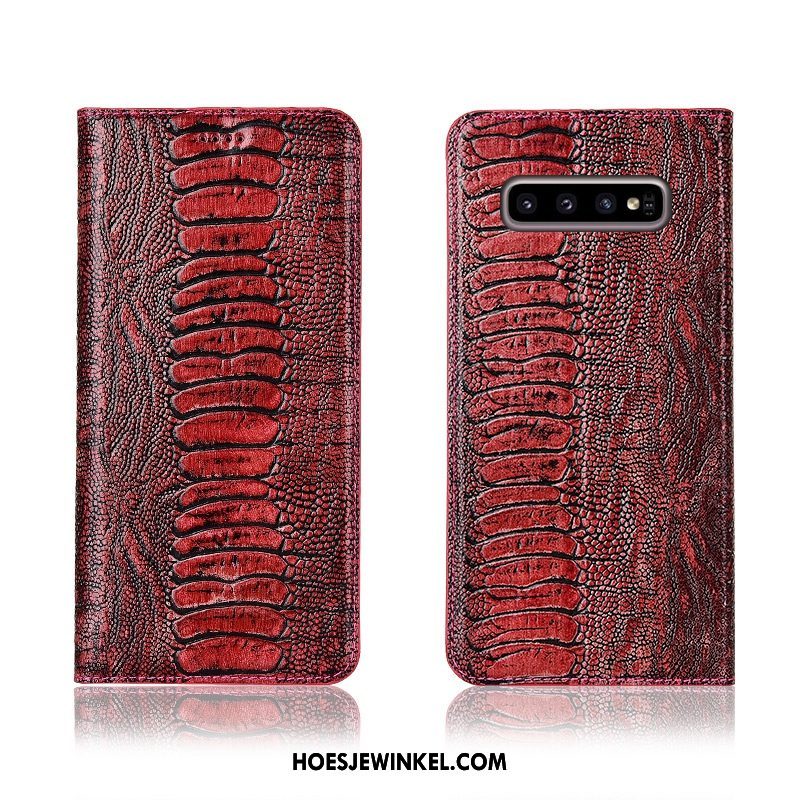 Samsung Galaxy S10+ Hoesje Mobiele Telefoon Leren Etui Clamshell, Samsung Galaxy S10+ Hoesje Nieuw All Inclusive Braun